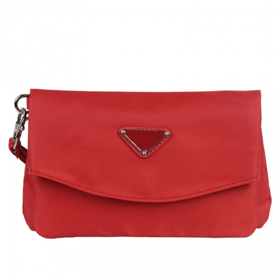Red Nylon Clutch Bags